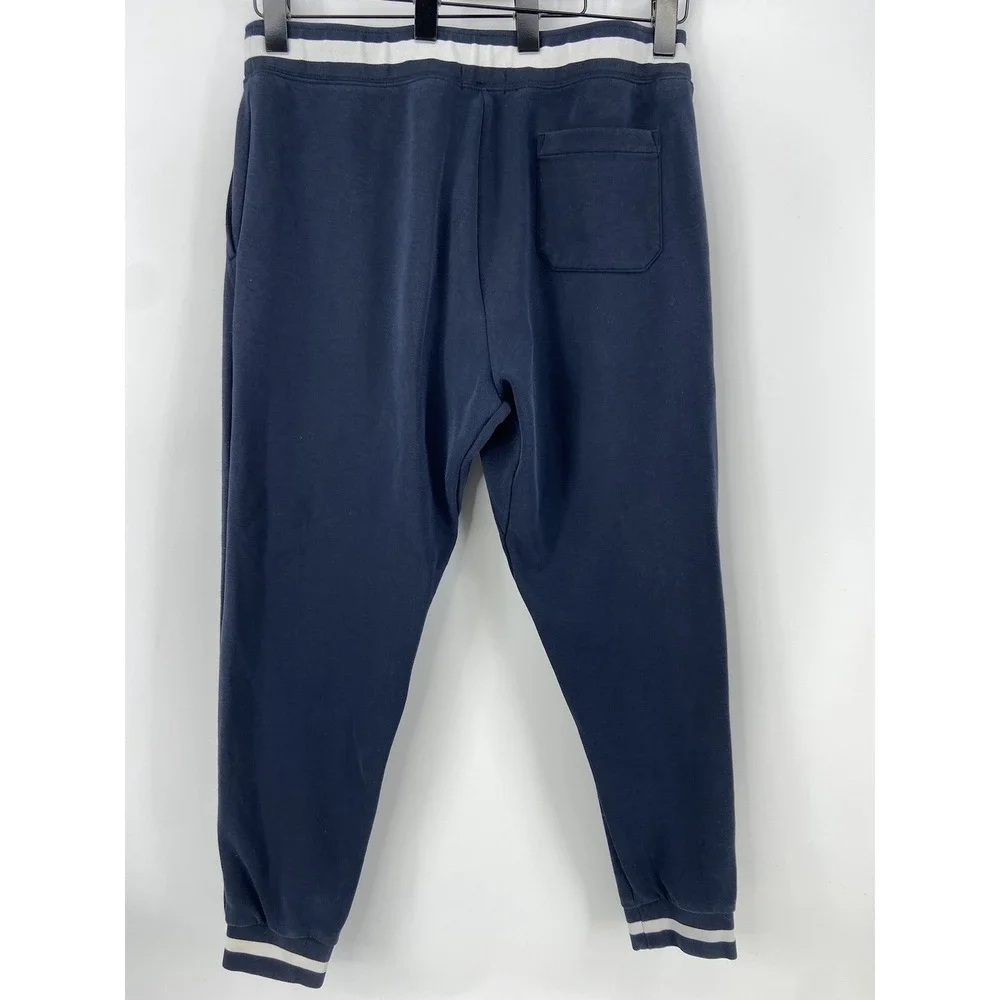 Polo Ralph Lauren Pants Mens Large Blue Logo Jogger Sweatpants Stripe Athletic‎